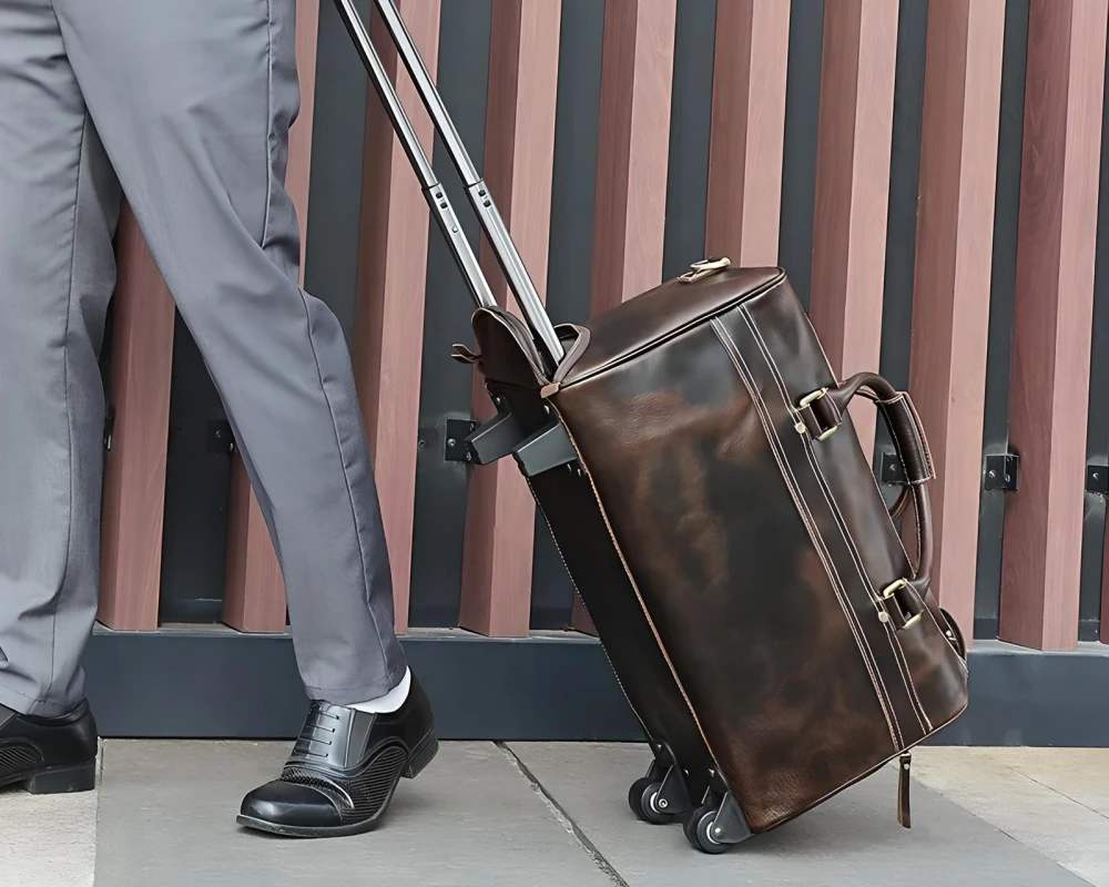 mens carry on bags leather