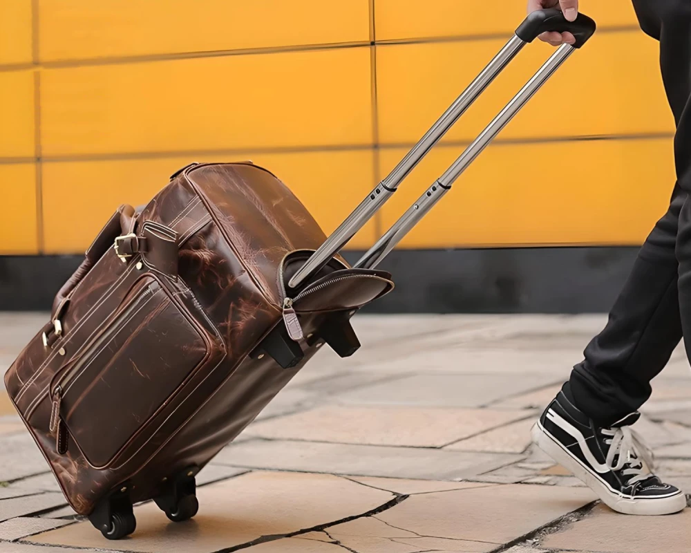 leather carry on suitcase