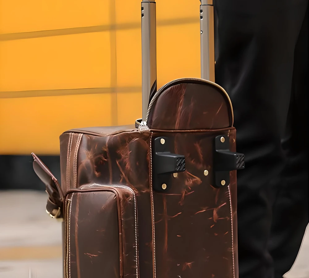 leather rolling carry-on luggage
